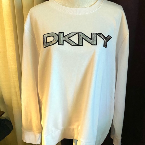 DKNY Silver Sequins Sweatshirt ✨✨✨ - Picture 6 of 9